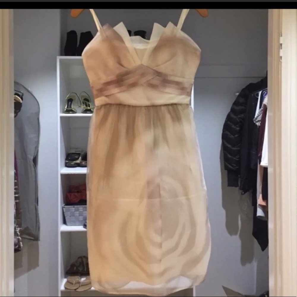Bcbg organza strapless mini dress